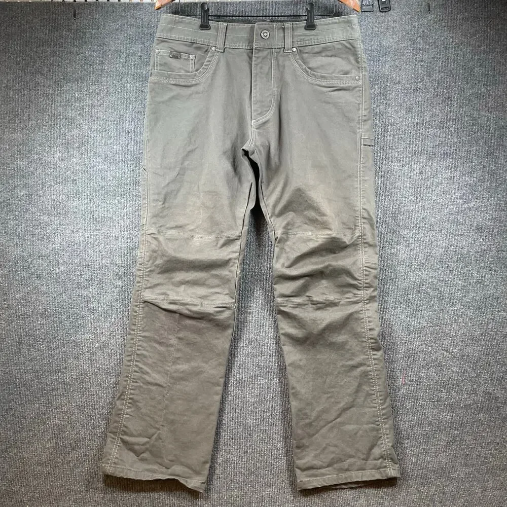 Kuhl Rebel Saddle-Stitched Jeans Men's 34X30 Gray Twill Fabric Outdoor Trail